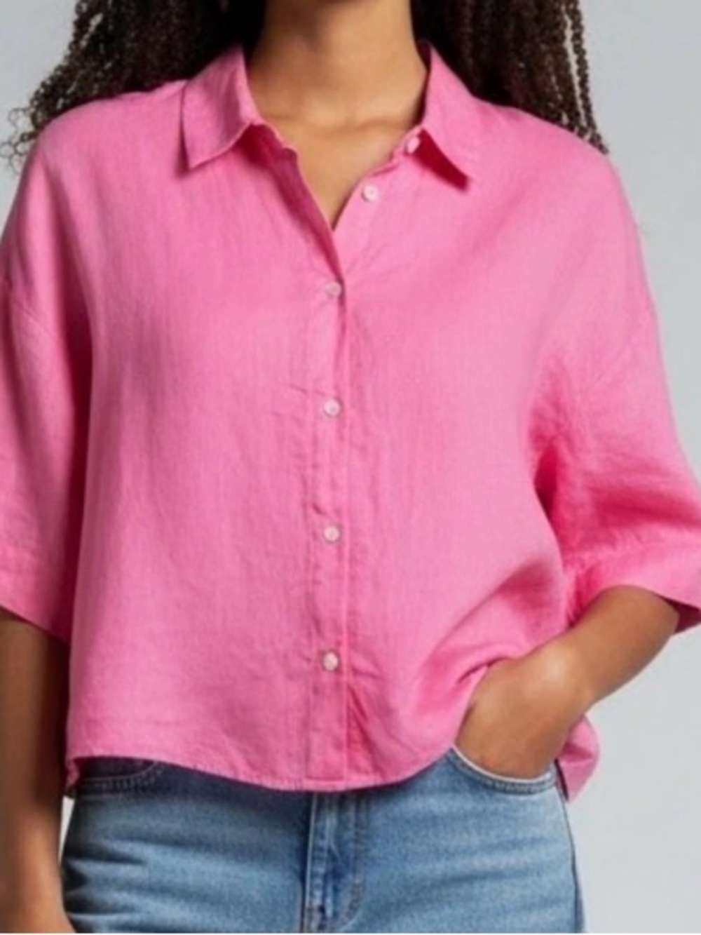 H&M Pink 100% Linen Nwout Tags Blouse